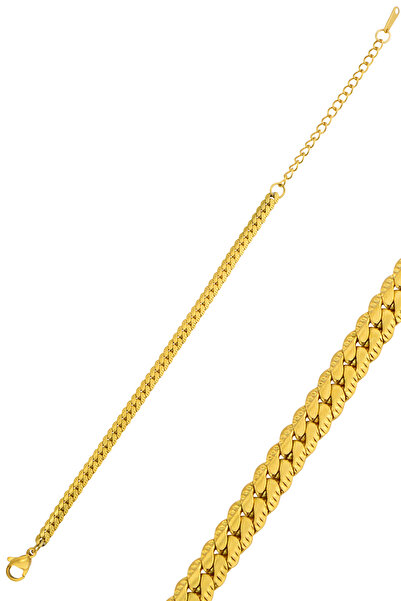 Cosmia Shine Gold Color Fish Scale Model Stainless Steel Bracelet