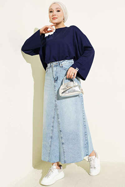 Smy moda Basic Blouse with Wrist Embroidery and Crew Neck