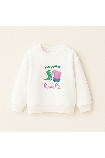 fasardi سويت شيرت Peppa Pig مطبوع قصة فضفاضة 3 بأكمام طويلة بدون شرائط للجنسين للأطفال