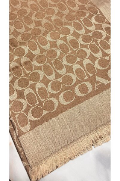 Serap Coach desen yün ipek şal