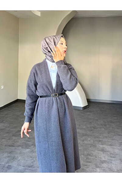 Queensland Women's Oversize Long Knit Cardigan with Belt Detail