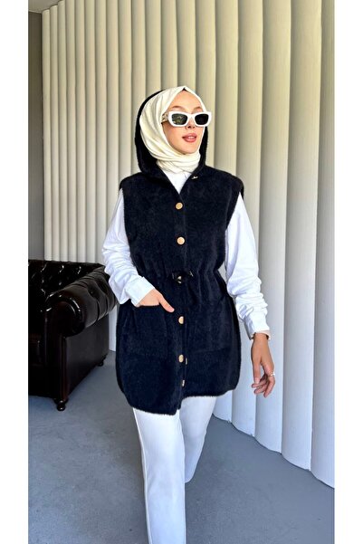 Queensland Women's Hooded Buttoned Pocketed Knit Vest