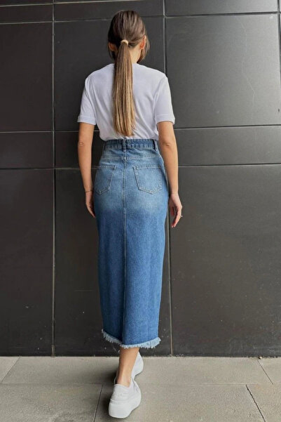 GENCULUS Avi Slit Denim Skirt
