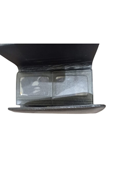 ZY BUTİK Black Patent Leather Portfolio Wallet 19 X 10 cm