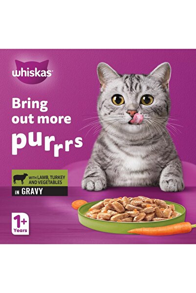 Whiskas Adult Dry Cat Food - Lamb & Turkey with Vegetables, 400g x 24