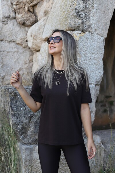 bytugcekaya Bitter Coffee Decorative Collar Casual T-Shirt