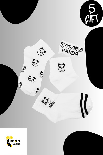 Limon Socks Men's Socks (5 Pairs) Unisex Colorful Washable Model Booties Women's Socks