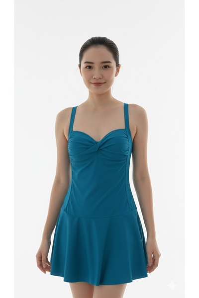 My-o Women's Draped Skirted Swimsuit – Comfortable Fit Stretch Fabric