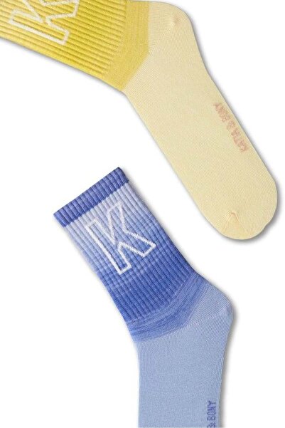 BONY SOCKS Șosete de tranziție din 2 piese, cu modele de litere, pentru femei