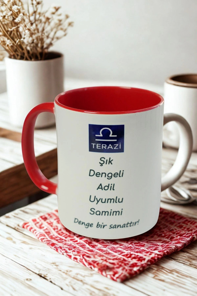 Ahinur Mutfak Libra Zodiac Mug – Stylish, Balanced, Fair and Harmonious Design Mug