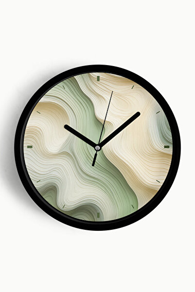 JHAAR Soyut - Bohem Modern Duvar Saati - 25cm - Önü Camlı Siyah Kasa - Sessiz Mekanizma