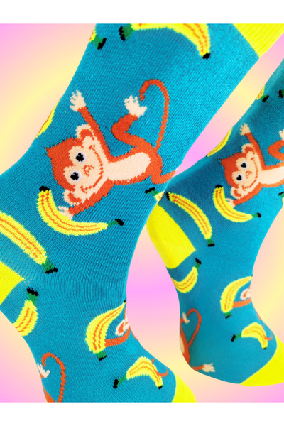 Shuttle Park Special Series Happy Colorful Monkey Patterned Socks Fun Comfortable Stylish Design Style Socks