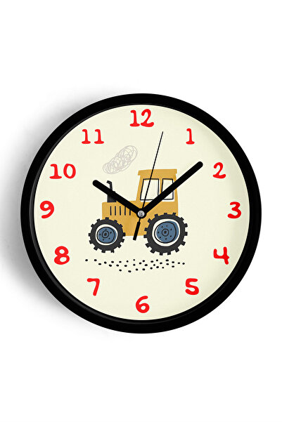 JHAAR Ceas de perete pentru camera copiilor, design tractor - 42 cm - Carcasă...