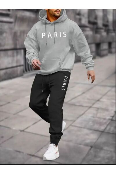 HerTarzınTrendi Men's Boston Hooded Sweatshirt and Jogger Tracksuit Set – Col...