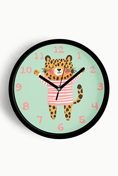 JHAAR Ceas de perete drăguț cu tigru pentru camera copiilor - 25 cm - Carcasă...