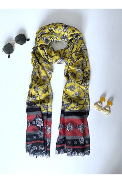 GOX Ethnic Floral Pattern Double Color Cotton Shawl