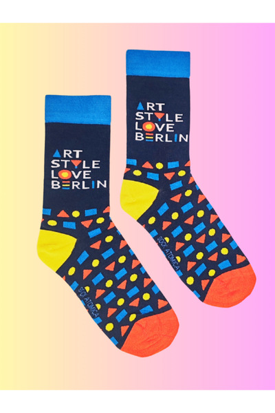Shuttle Park Special Series Happy Colorful Art Love Berlin Patterned Socks Fun Comfortable Stylish Design Style Socks