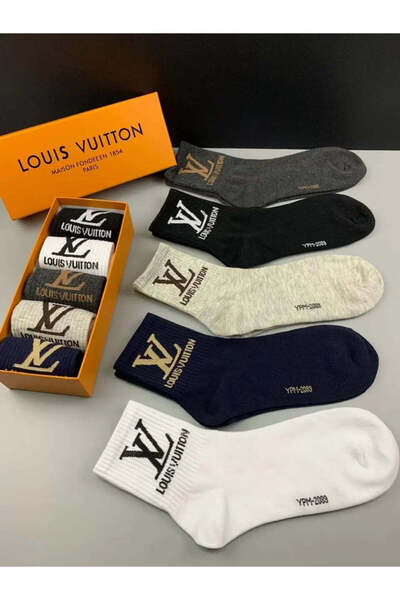 Louis Vuitton || LV Monogram Logo Socks (Pack Of Five)