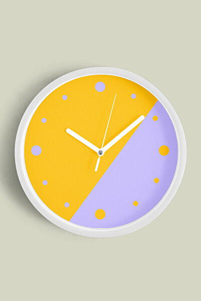 JHAAR ساعة حائط حديثة - 35 سم - هيكل أبيض مع واجهة زجاجية - آلية صامتة