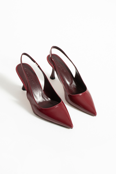 Parparastil Arya Women's Burgundy Thin Heeled Slingback Stylish Heeled Shoes