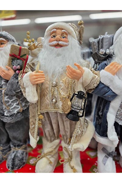 Jumbo Santa Claus Figurine Beige Coat