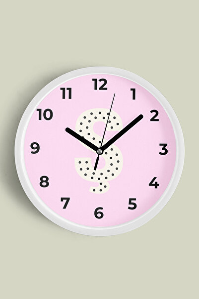 JHAAR ساعة حائط لغرفة الفتيات بحرف S - 30 سم - هيكل أبيض مع واجهة زجاجية - آل...