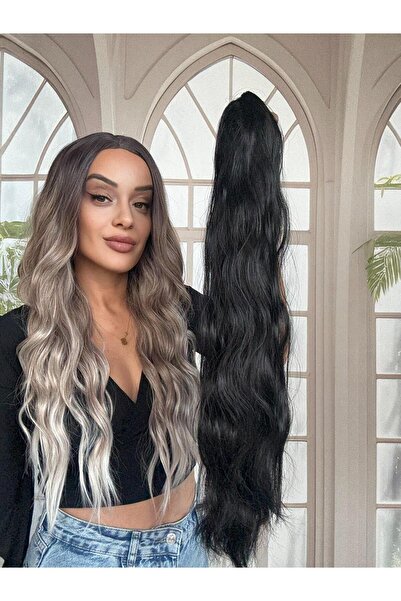 Suzan Peruk Mini Mandallı Tokalı Postiş At Kuyruğu Wag Dalgalı model tak ve çık