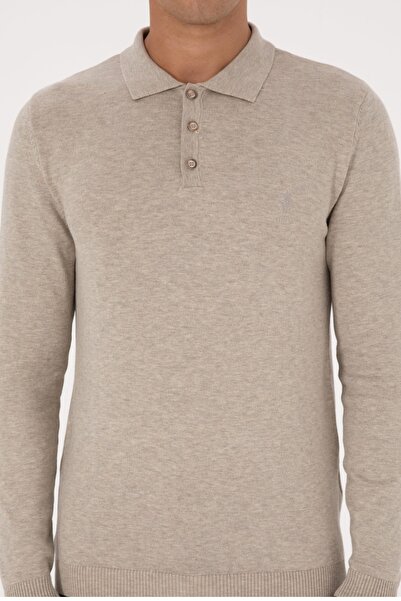 U.S. Polo Assn. U.S Polo Assn Polo Collar Buttoned Slim Fit Knitwear Sweater