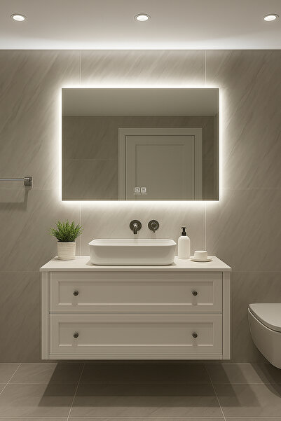 Digital Buğu Önleyici, Dokunmatik, Işıklı, Dikdörtgen Banyo Aynası 30x50 - 40x60 - 50x70 - 60x80