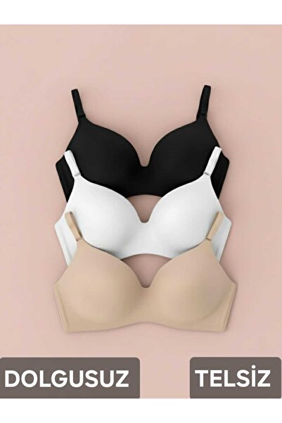 nesterinzar Women's Lotus (Without Pad) Wire Free Shaping / Sculpting 3-Piece Bra Set