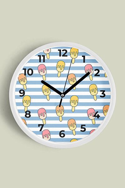 JHAAR Ceas de perete pentru camera copiilor cu înghețate colorate - 35cm - Ca...