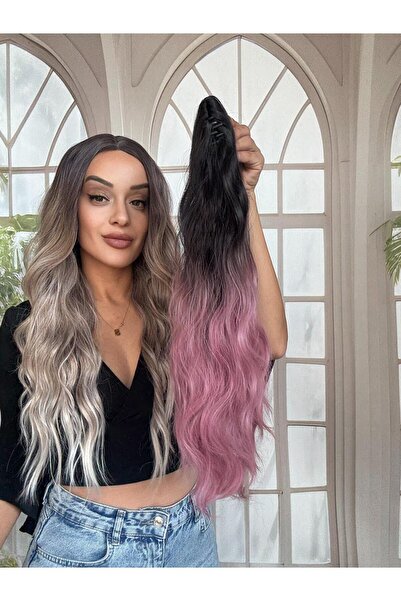 Suzan Peruk Mini Mandallı Tokalı Postiş At Kuyruğu Wag Dalgalı model tak ve çık