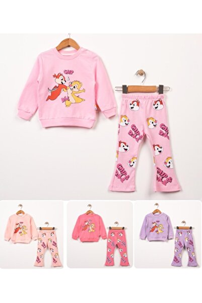 çıtır betüş 6-24 Months Chip & Dale Printed Flared Baby Set |   Transitional