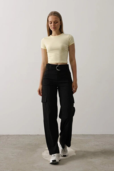 GENCULUS Belted Cargo Pants Black
