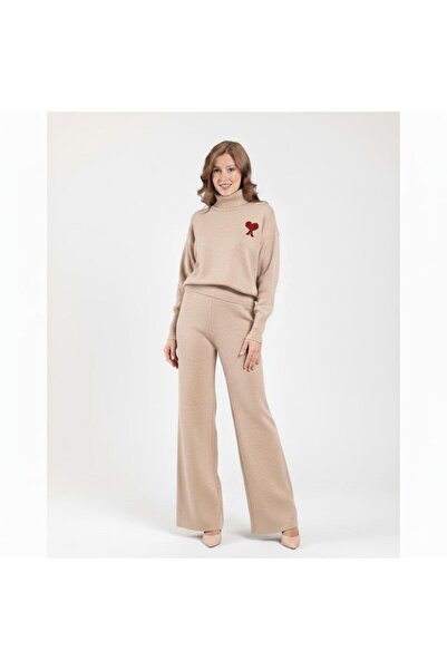 Abalı Yeni sezon kışlık 2li pantolonlu takım Yumuşak yün iplik Durk park Narm...