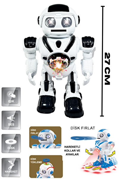 TRENDZONE Uzaktan Kumandalı Full Fonksiyon Pilli Sesli Işıklı Disk Atan Oyunc...