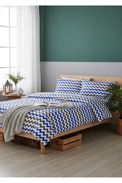 Belsina Home Double |   Blue Zigzag |   Duvet Cover & Quilt Cover |   200X220...