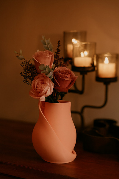 END Design مزهرية زخرفية على شكل وردة |   تصميم صديق للبيئة ثلاثي الأبعاد من مادة PLA |   17 سم