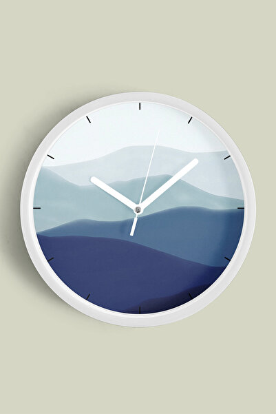 JHAAR Abstract - Ceas de perete modern boem - 30cm - Carcasă albă cu sticlă f...