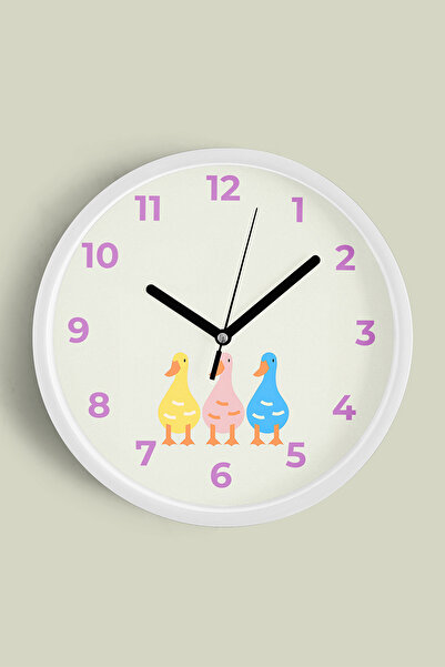 JHAAR Ceas de perete colorat pentru camera copiilor, cu design gâscă/rață - 2...