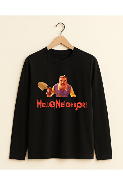 fasardi Hello Neighbor Printed Long Sleeve Unisex Kids t Shirt