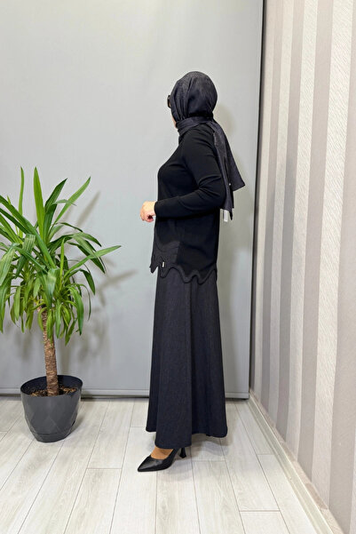 MISS DALIDA Knitwear Tunic Skirt Set Black T25Pf-6020 (2015)