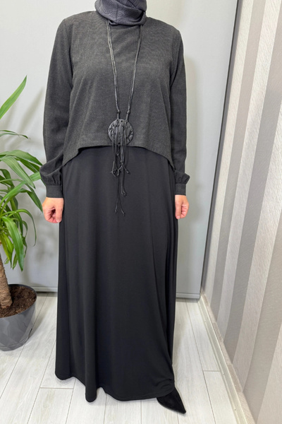 AlMarwah Accessory Detailed Dress Black 202927