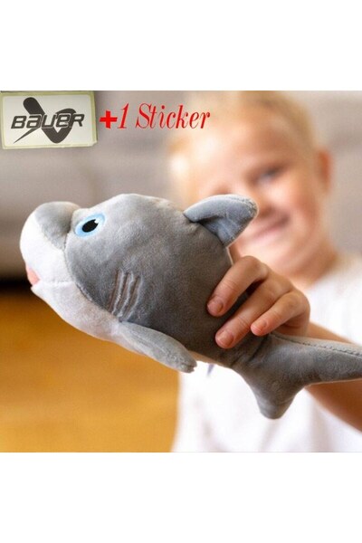 BAUER Plush toy, Glow in the Dark, Phosphorescent, Shark 20CM, with sticker
