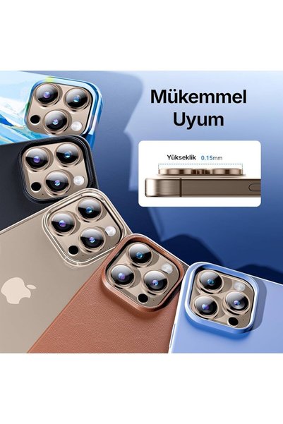 EMXTECH Lens Protector for iPhone 16 Pro Max Compatible with Aluminum Alloy Frame and 9H Hardness Tempered Glass