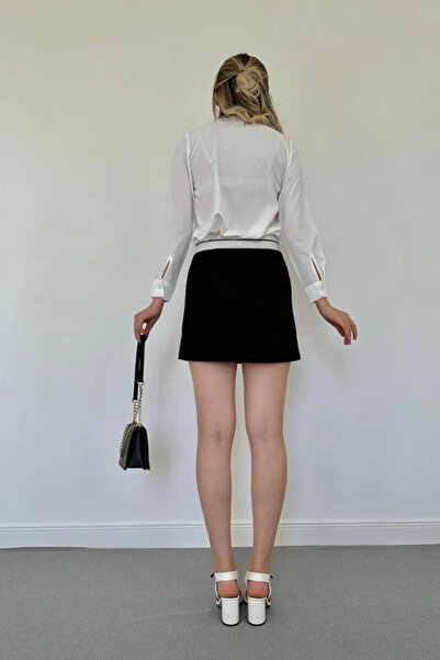 GENCULUS Black Belted Ball Mini Skirt