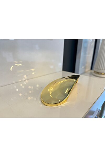 Taşkın Aksesuar Stone Metal Handle 64mm Gold Cabinet Door Tv Unit Modern Drawer Furniture Handle Nightstand Gold