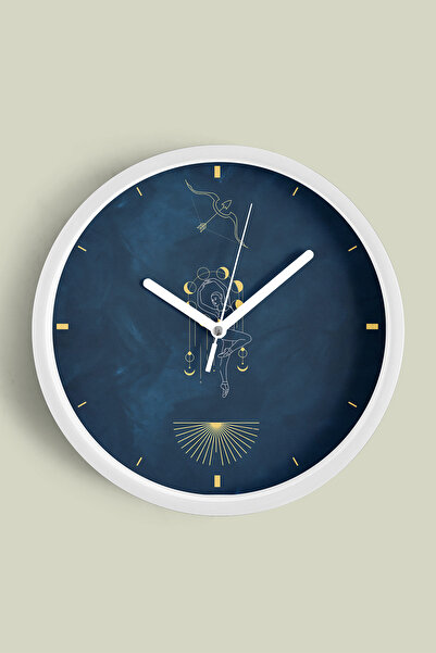 JHAAR ساعة حائط عصرية بتصميم الأبراج - 35 سم - هيكل أبيض مع واجهة زجاجية - آل...