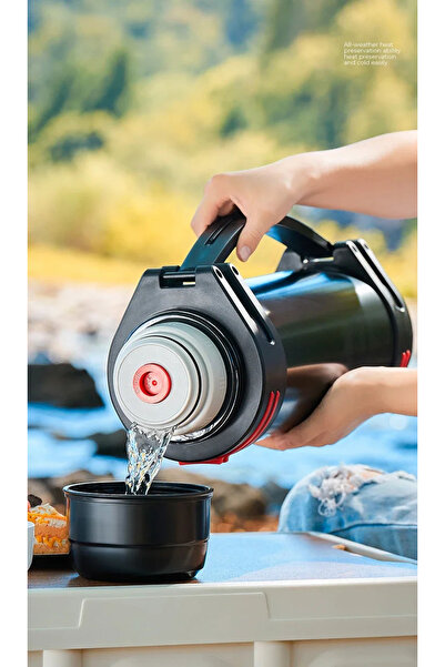 kamptek kamp teknolojisi Camping Mountain Fishing Trekking Thermos 4 Liter Steel with 48 Hours Hot and Cold Preservation