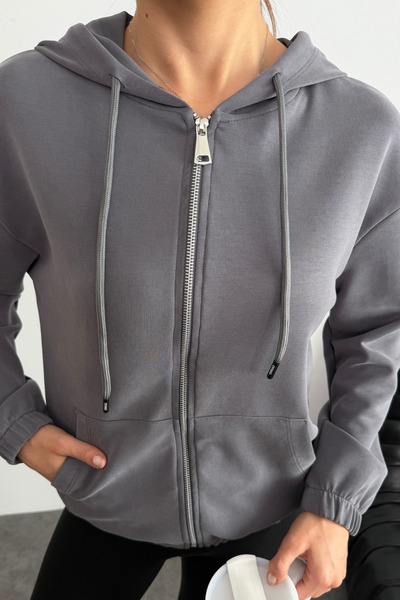 Mogi Butik Premium Modal Fabric Full Zipper Women's Cardigan 3136